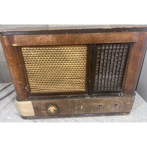 Vintage Philco AM/FM Floor Console Tube Radio Wooden Case Made In Canada